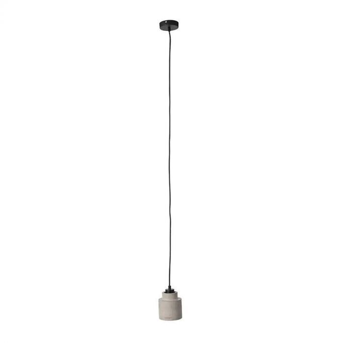 Hanglamp Left van Zuiver met lange zwarte snoer en compacte betonnen kap.