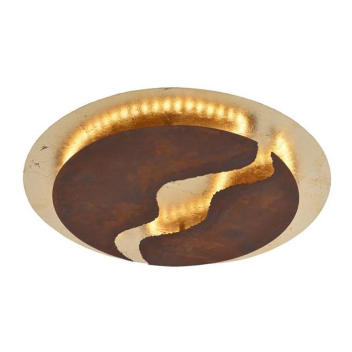 Paul Neuhaus Nevis plafond- en wandlamp met ronde roestkleurige vorm