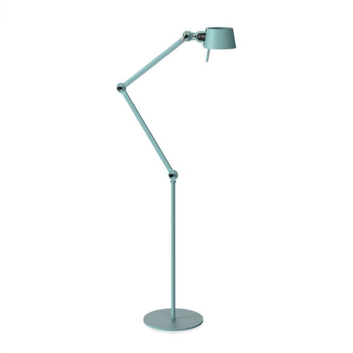 Tonone Bolt Floor 2 arm vloerlamp in blauwgroen met verstelbare armen en aluminium kap.
