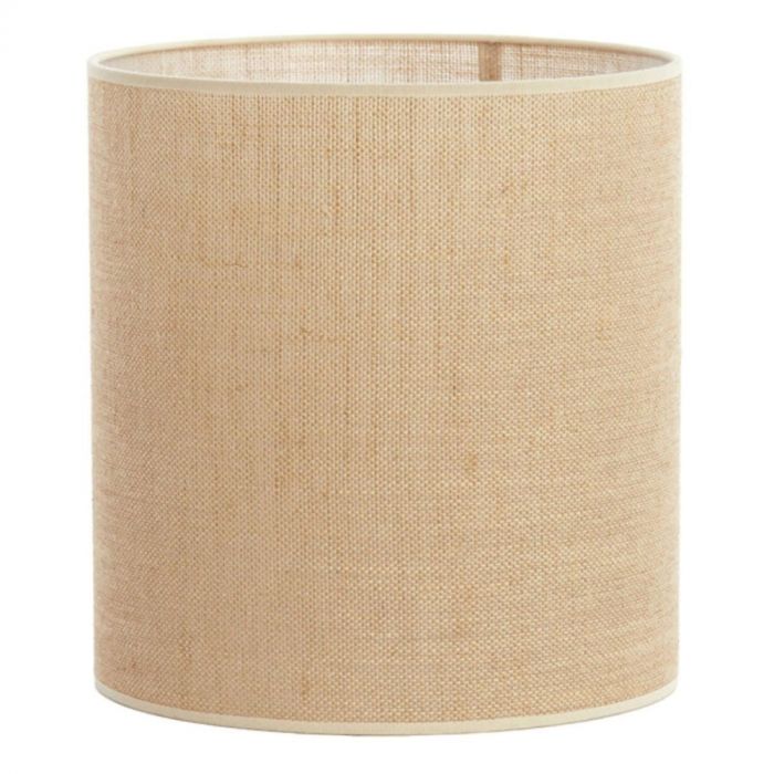 Beige jute lampenkap Light & Living Sendai cilinder 30-30-32 cm in neutrale zandkleur, recht van voren gefotografeerd.