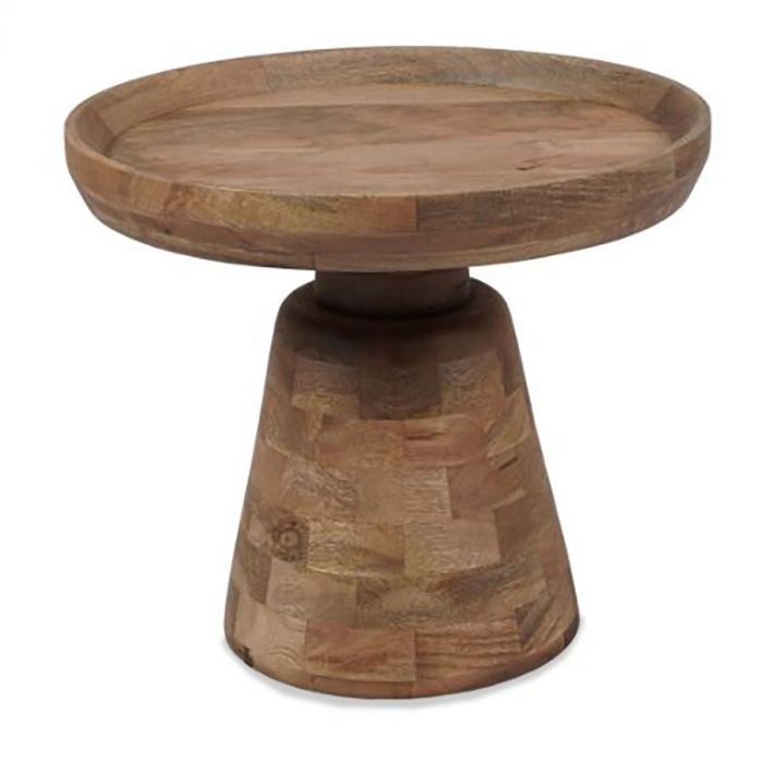 Afbeelding van bijzettafel Troy gemaakt van mangohout met een uniek, rond design.