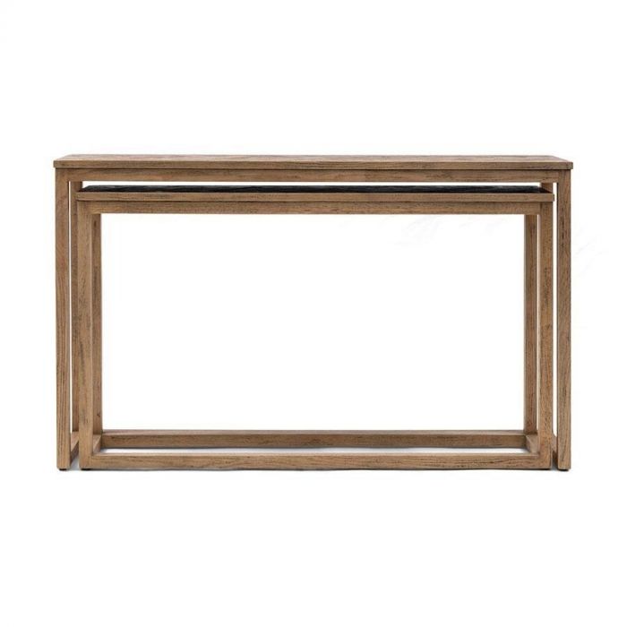 Set van twee houten sidetables Harbour van Rivièra Maison, voorkant