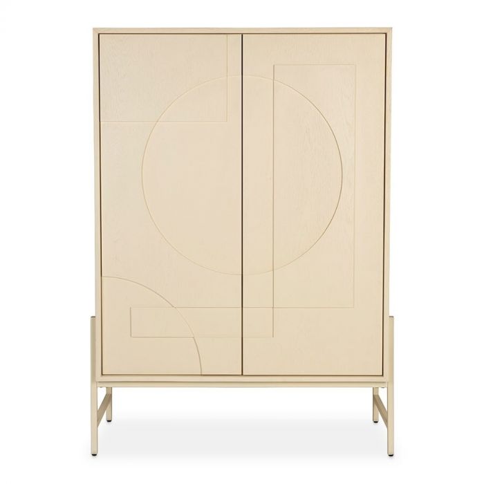 Opbergkast Faces van Zuiver in beige kleur, gezien van voren.