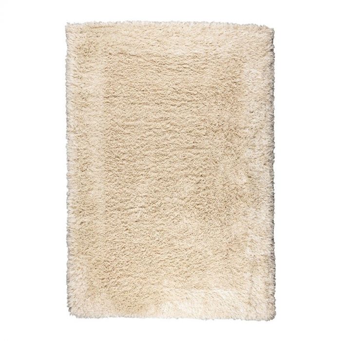 Curly vloerkleed van Zuiver in crèmekleur, volledig overzicht.