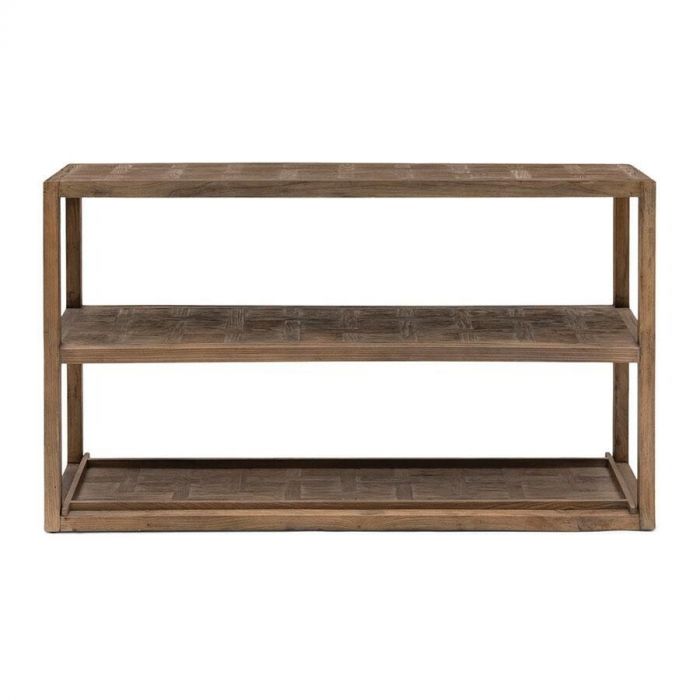 Sidetable Fraser Island van gerecycled eikenhout, vooraanzicht.