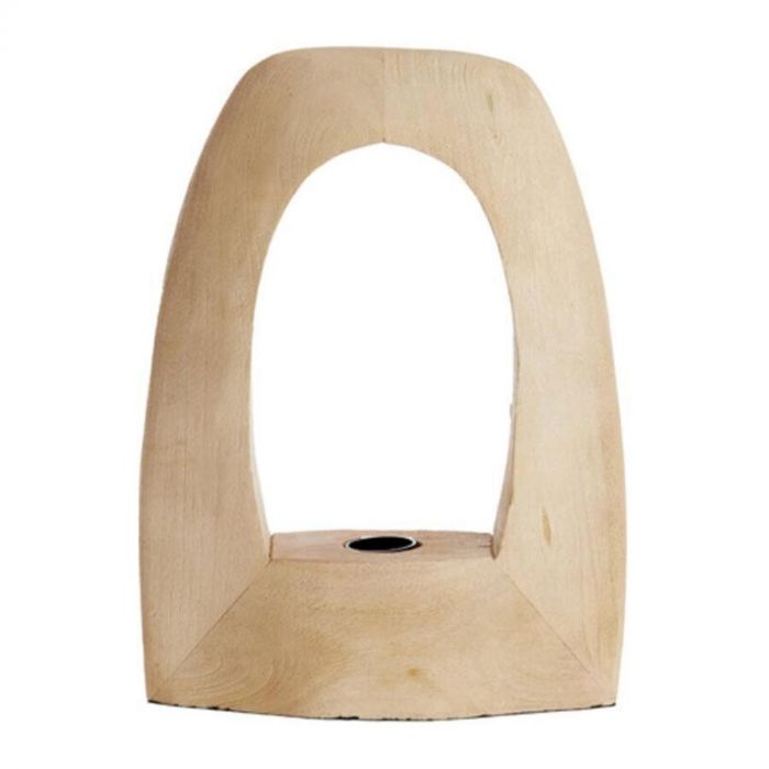 Houten tafellamp Carini van Light & Living, rechthoekig ontwerp met natuurlijke uitstraling, frontaal zicht.