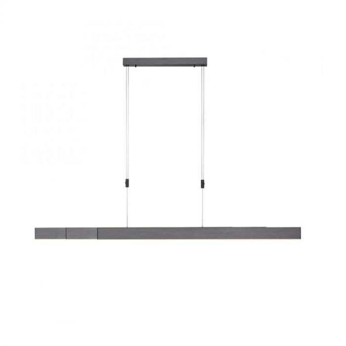 PURE Moto LED hanglamp grijs geanodiseerd, minimalistisch en strak design met verstelbare hoogte en lengte.
