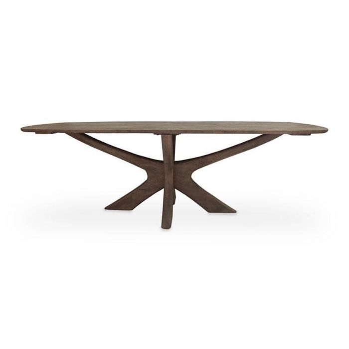 Brix Montreaux Brown eetkamertafel met organische vorm en Ypsilon poot.