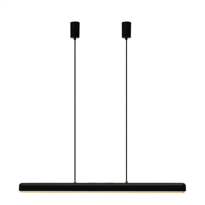 Zwarte Hazel Branch hanglamp met minimalistisch design en messing details, geschikt voor boven de eettafel of keuken.