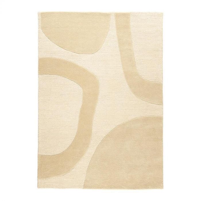 Vloerkleed Bryant van Profijt Meubel in beige met een organisch patroon, verkrijgbaar in twee maten.