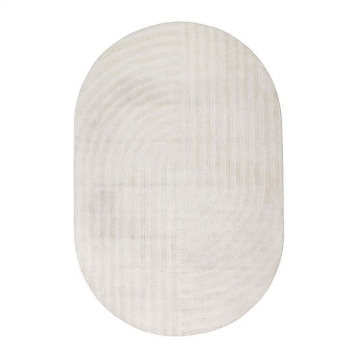 Crèmekleurig Arch vloerkleed van COCOmaison met pilvormig design en subtiel patroon