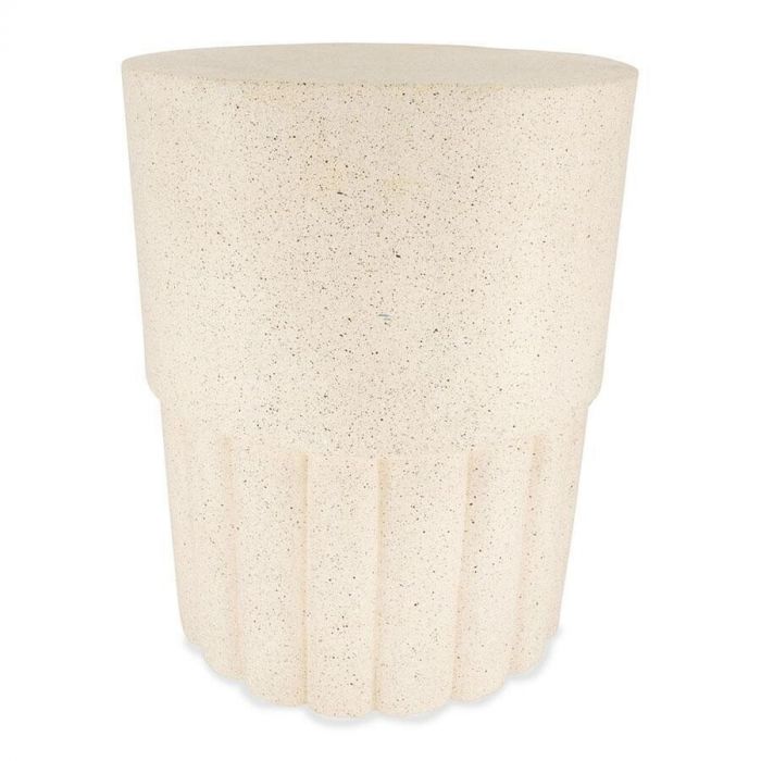 Bijzettafel Greek in witte kleur met speels spetter-patroon en unieke vorm.