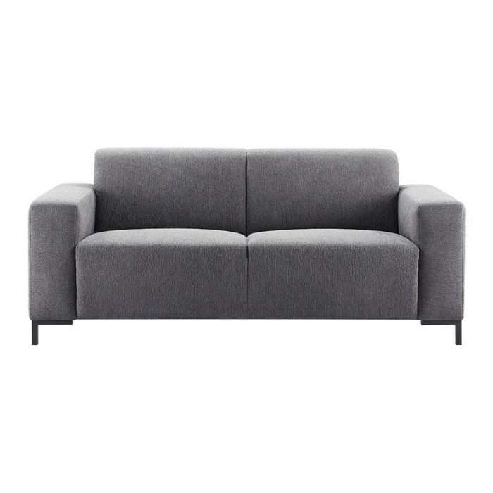 Vooraanzicht van de 2,5-zitsbank Alpa in antraciet van Pronto Wonen.