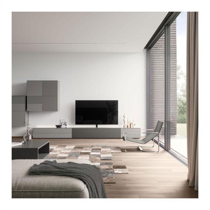 Spectral Core tv-meubel met strakke lijnen en moderne glasafwerking.