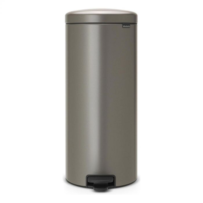 Brabantia NewIcon pedaalemmer 30 liter in Platinum uitvoering met pedaalbediening.