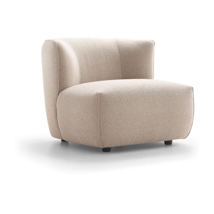 Dutchz 3101 fauteuil in beige stof Loop 03 met organisch design en ronde vormen