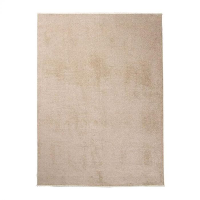 Lichtbruin INHOUSE vloerkleed Suedeshades van 200x290 cm met egale, fluweelzachte textuur, gefotografeerd van bovenaf op witte achtergrond.