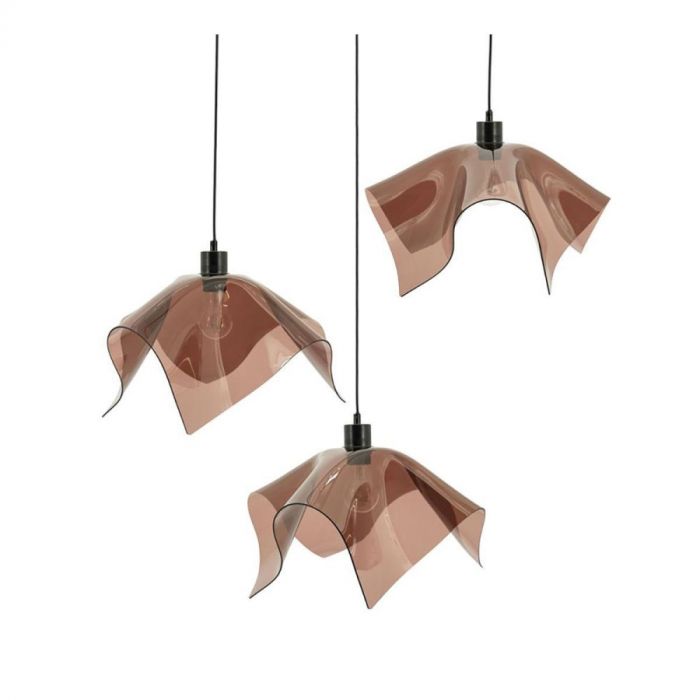 By-Boo Lamp Nims Cluster 3 met drie bruine glazen kappen in organische vormen.