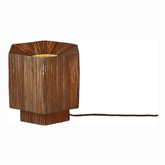 It’s about RoMi tafellamp van raffia in bruine kleur met zeshoekig design.