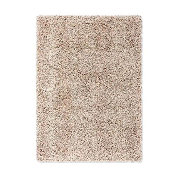 Hoogpolig vloerkleed Jazz van zuiver scheerwol, gefotografeerd van bovenaf op een witte achtergrond waarbij de volle en gemêleerde poolstructuur zichtbaar is.