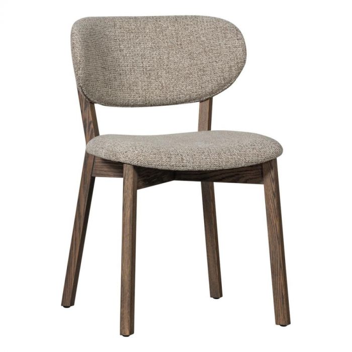 WOOOD eetkamerstoel Udar in naturel met houten frame, vooraanzicht.