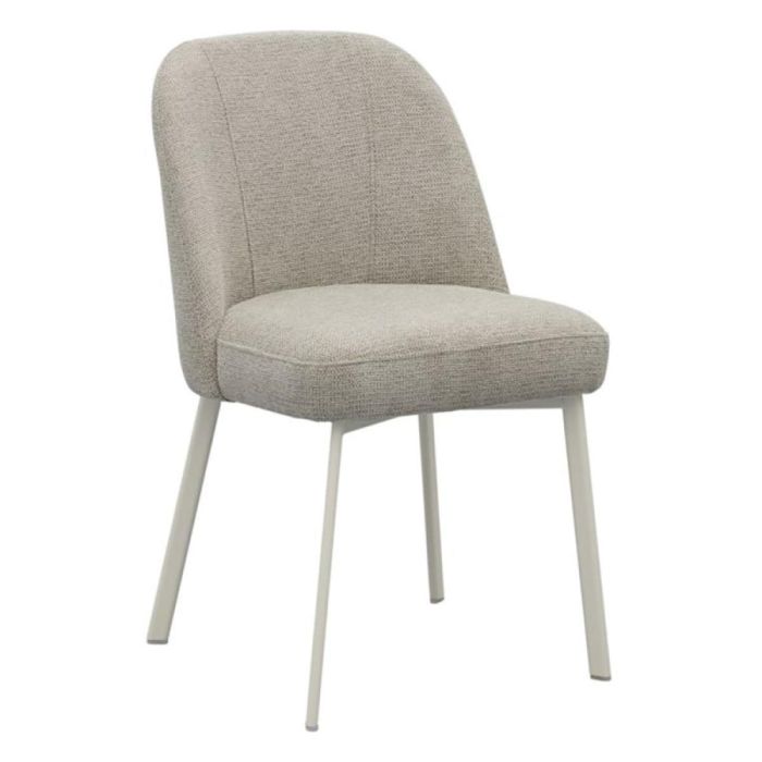 Eetkamerstoel Luson in Madrid Desert met beige poten, schuin vooraanzicht