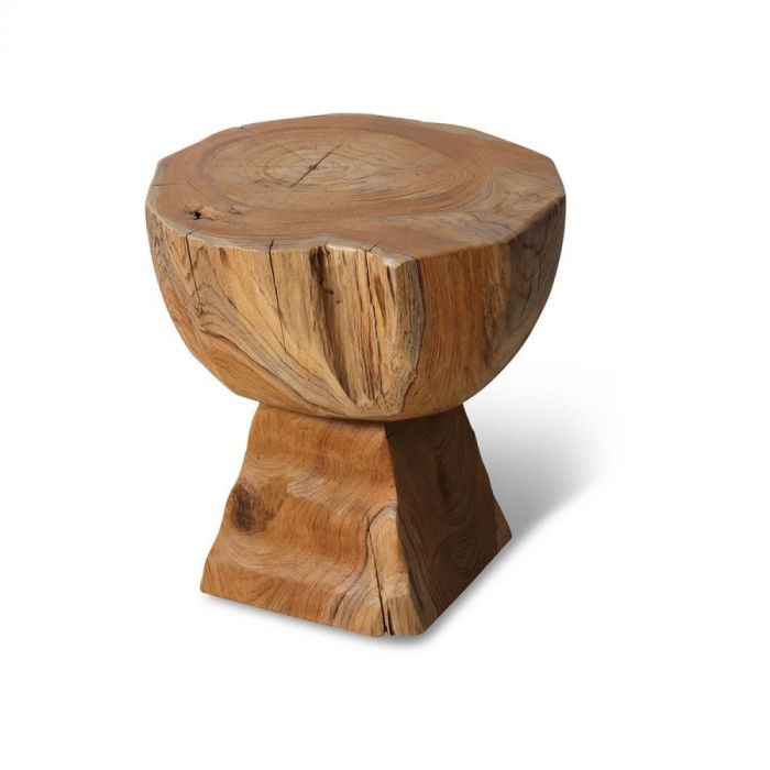 Krukje Arched Wooden van massief hout met natuurlijke nerven en robuuste vormgeving.