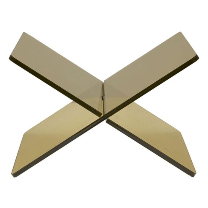 Trendhopper boekenstandaard Icon by Jill in goudkleurig plexiglas met kruisvormig design.