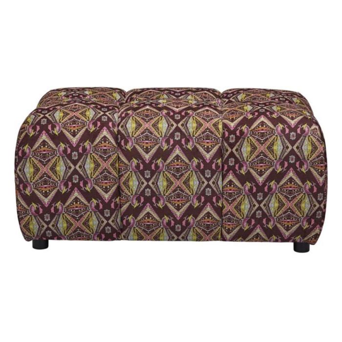 Trendhopper hocker Bold by Jill met kleurrijk patroon in bordeaux, roze en geel tinten.