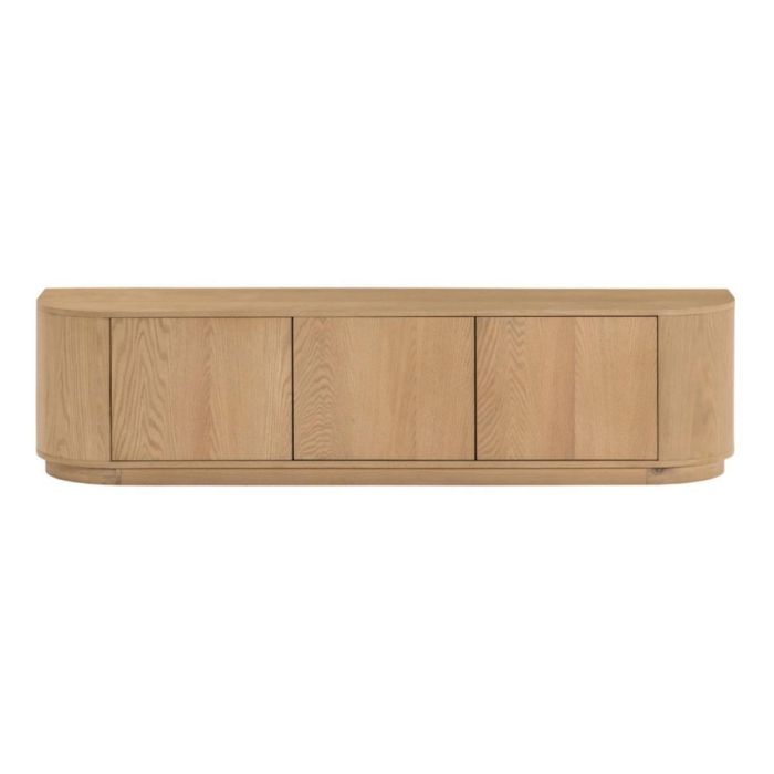 Dressoir Novero 180 cm van Livingfurn in eikenhout Natural Oak, vooraanzicht met vier deuren