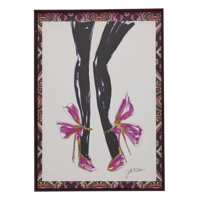 Kunstwerk Trendhopper Fashion Art Pump 50x70 cm by Jill met illustratie van benen in roze pumps met strikken.