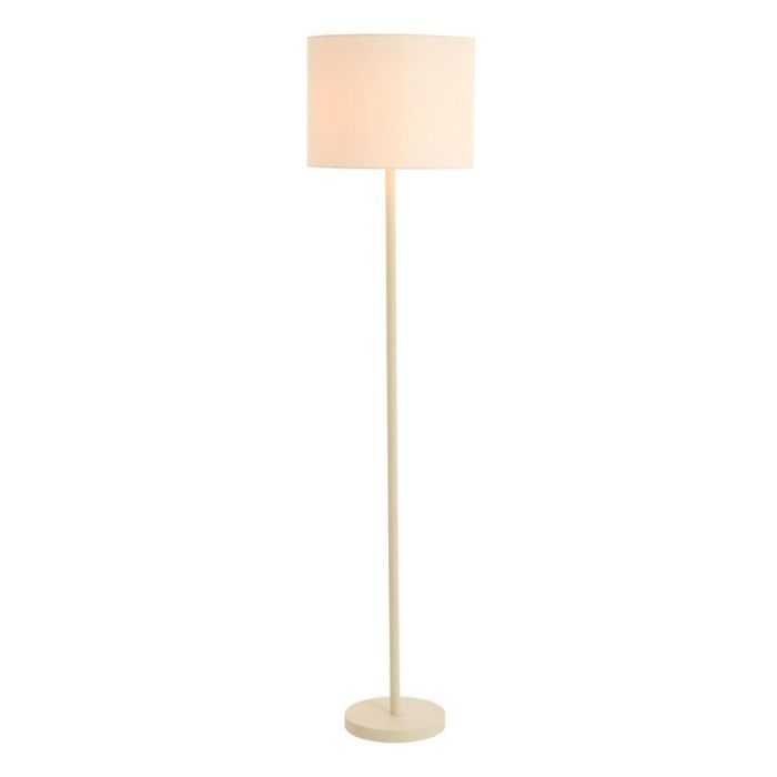 Vloerlamp Faidella in ecru met cilindervormige kap en ronde voet, minimalistisch ontwerp met rustige uitstraling.