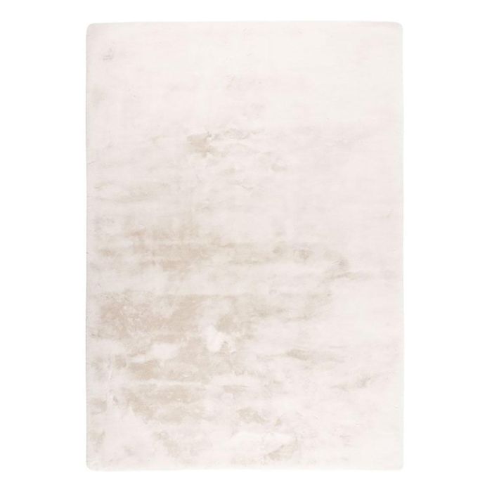 Rechthoekig hoogpolig vloerkleed Soma in ivoor met subtiele kleurnuances, recht van boven weergegeven