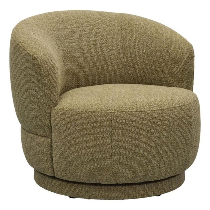 Trendhopper draaifauteuil Lucia met ronde vorm en stoffen bekleding, gezien schuin van voren