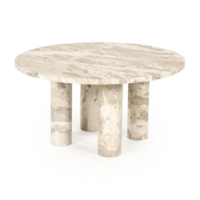By-Boo salontafel Marmo van marmer met rond blad en vier poten
