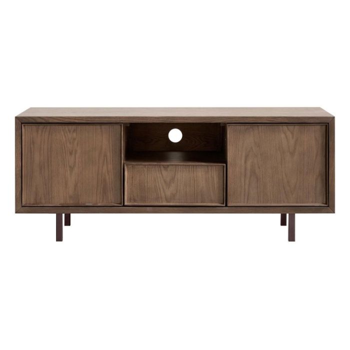 TV-meubel Calvo 125 cm bruin met 2 deuren, open vak en lade