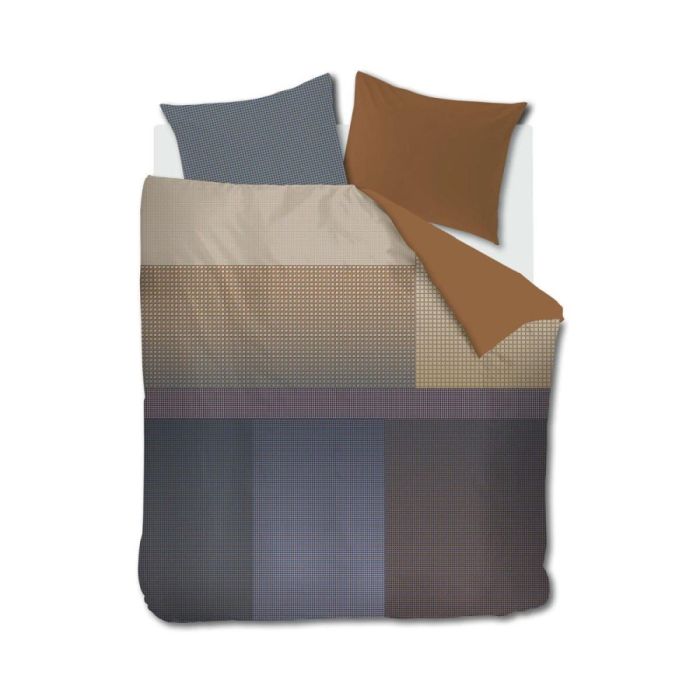 Beddinghouse Dutch Design Oxford Street dekbedovertrek met grafisch patroon in blauw en bruintinten