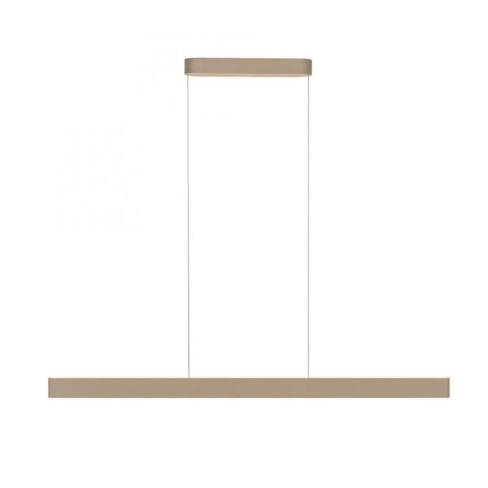 Moderne lineaire hanglamp Q-Stretto in brons met slank design en minimalistische uitstraling