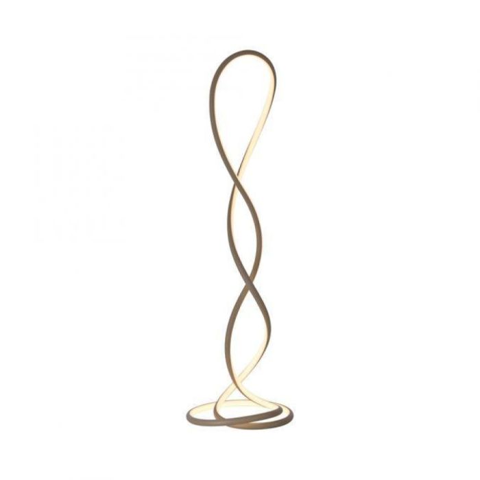 Moderne vloerlamp Twist met gedraaid design in champagnekleur en geïntegreerde warme LED verlichting