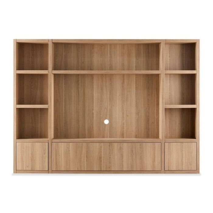 Cinewall Morsano van Profijt Meubel in houtlook met open vakken en gesloten opbergruimte