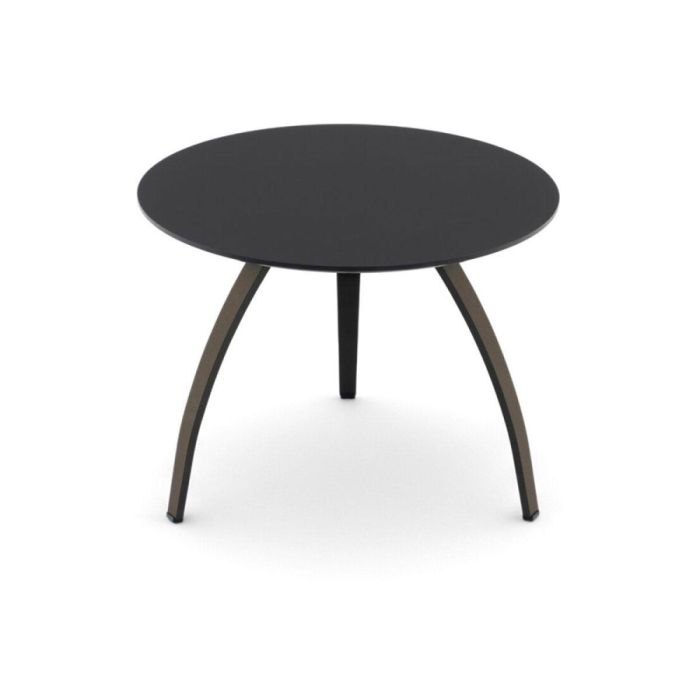 Ronde bijzettafel St. Kilda met zwart onderstel en zwart verjongd HPL blad