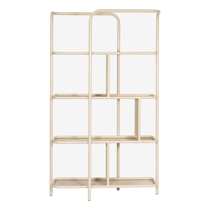 New Routz wandrek Colby in zandkleur met afgerond metalen frame en asymmetrische open vakken op witte achtergrond