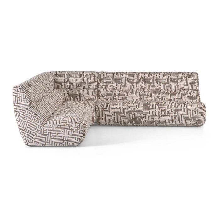 Beige Montèl Ger Nijman hoekbank met grafisch patroon vrijstaand