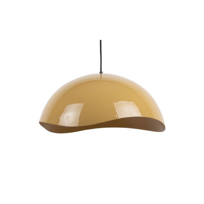 Leitmotiv hanglamp Waved in honey yellow met golvende vorm en glanzende afwerking