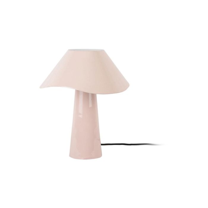Leitmotiv tafellamp Ameno in soft pink met golvende kap en ronde voet