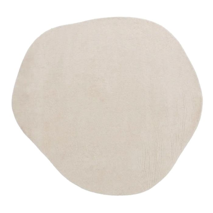 Organisch vloerkleed Ringwood in crème met zachte lijnen geïnspireerd op jaarringen