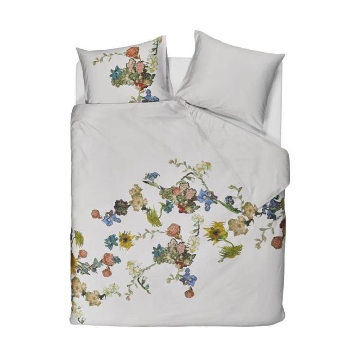 Dekbedovertrek Guirlande des Fleurs met bloemen geïnspireerd op Van Gogh en witte basis