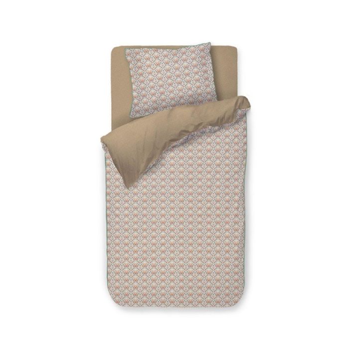 Tweepersoons dekbedovertrek Bailamos Sand met dubbelzijdig dessin en bijpassende kussenslopen