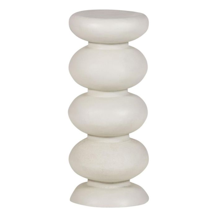 WOOOD Brilo bijzettafel in crème met gestapelde ronde vormen en gladde metalen afwerking