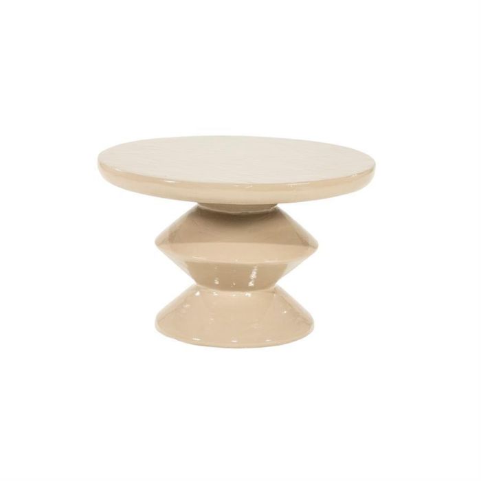 By-Boo salontafel Circolo in taupe met ronde vormen en glanzende betonlook afwerking.